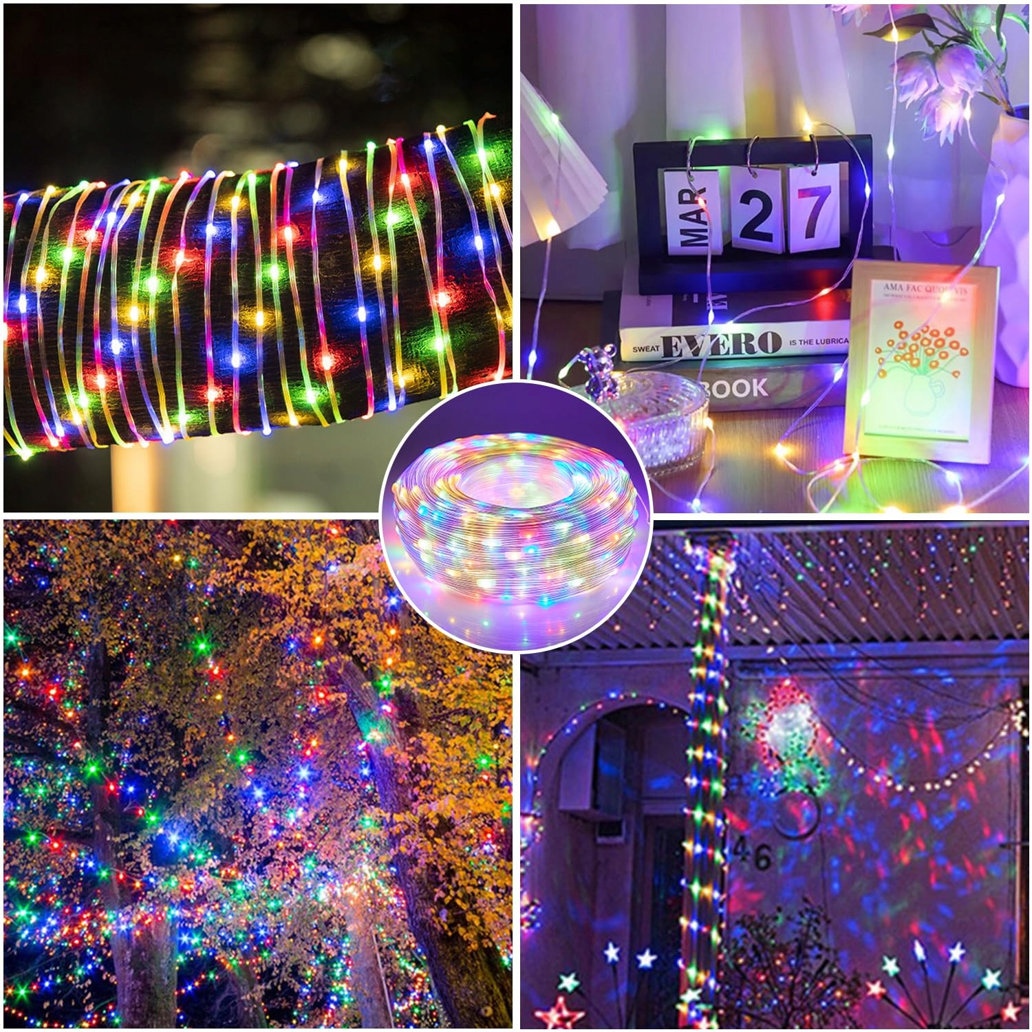 MOLVCE Lampki LED 10M 100 LED Wodoodporne Na Zewnątrz i Wewnątrz Timer — miniatura 7