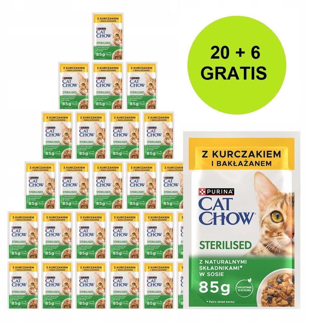 Levně Purina Cat Chow Strls Kur&Bakł 20+6 sáčků 2,21 kg