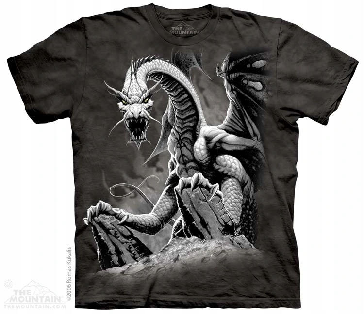 Pánské batikované triko The Mountain Black Dragon černé XXL