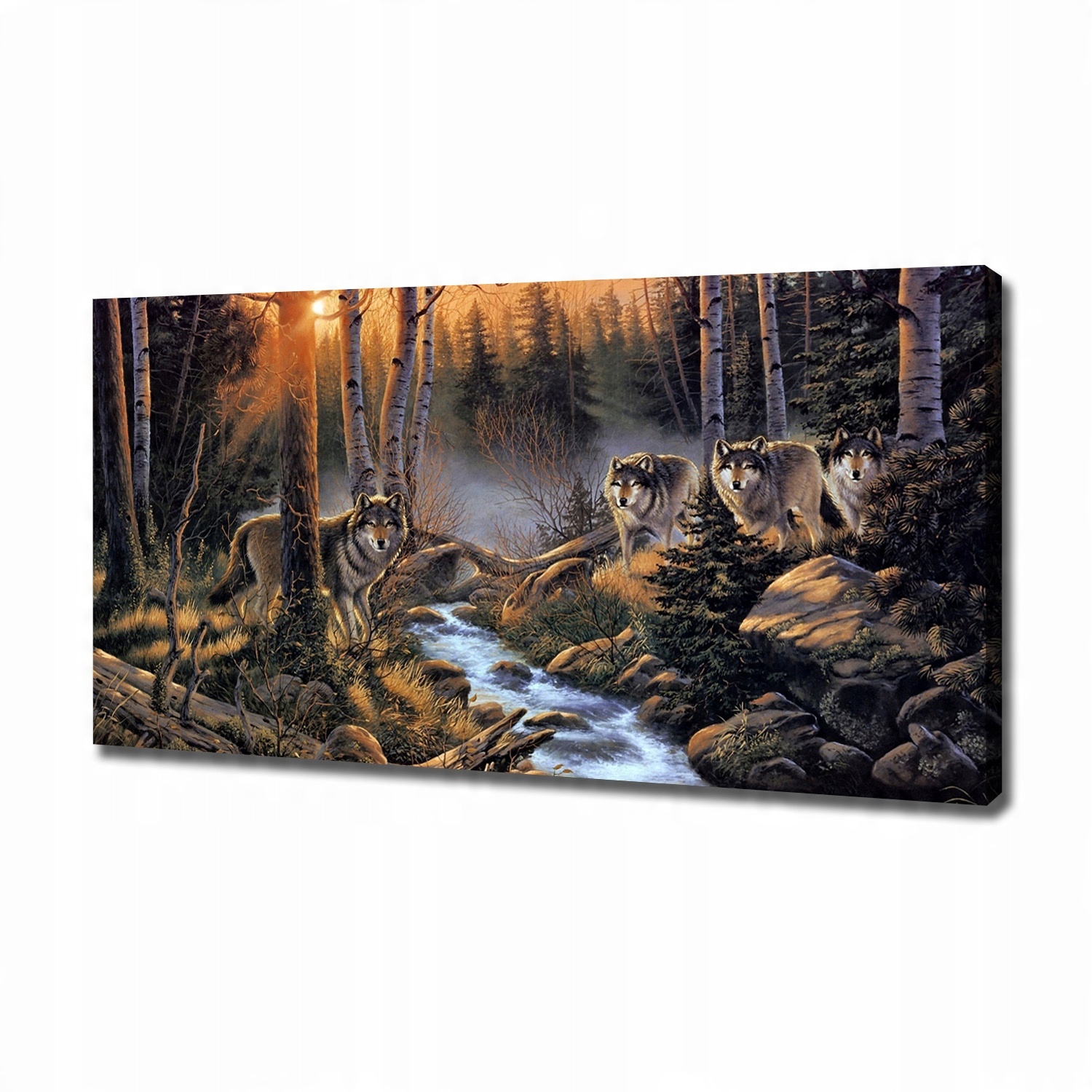 

Foto obraz na płótnie Wataha wilków 120x60 cm