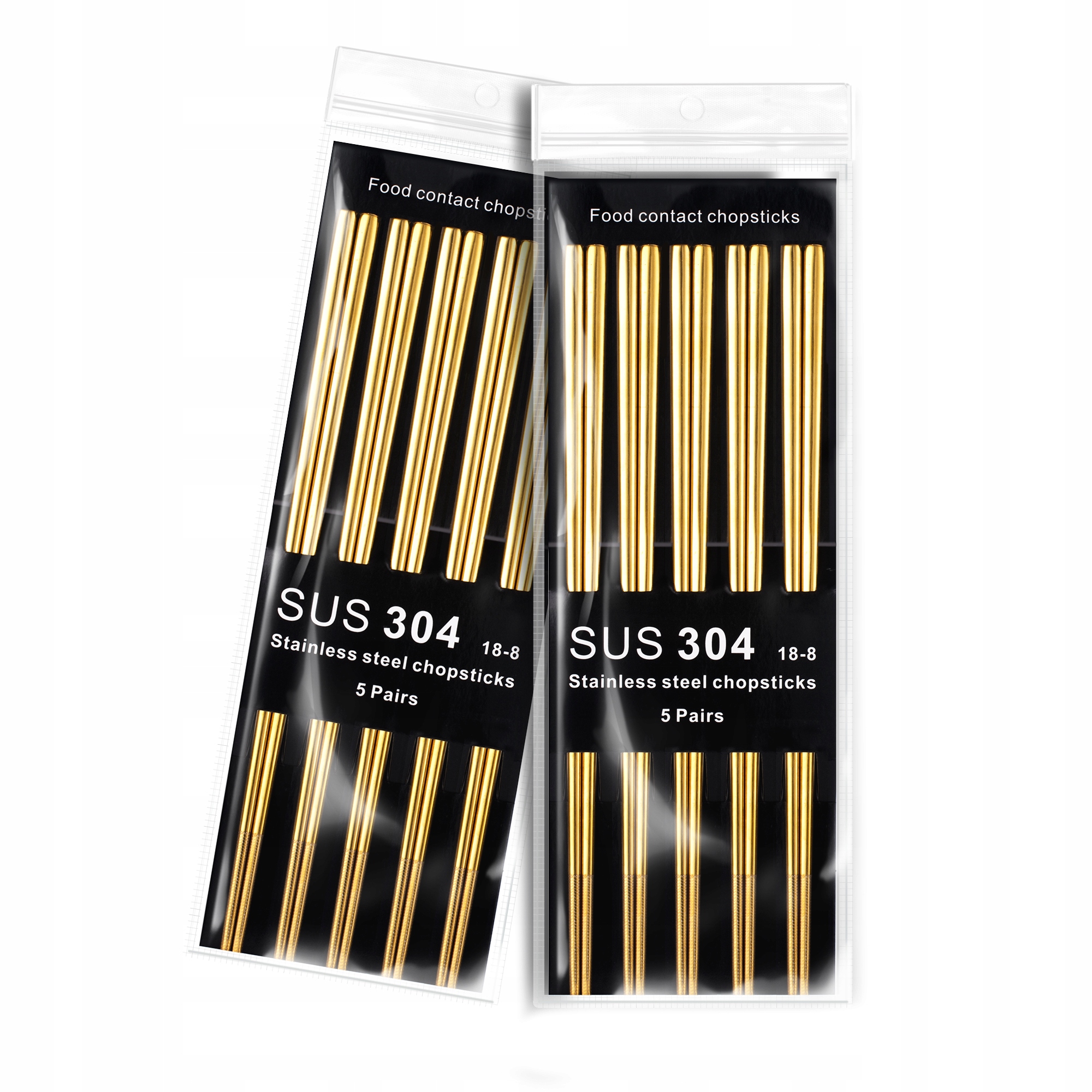 

Pałeczki Premium Gold stal nierdzewna 5 par Złote