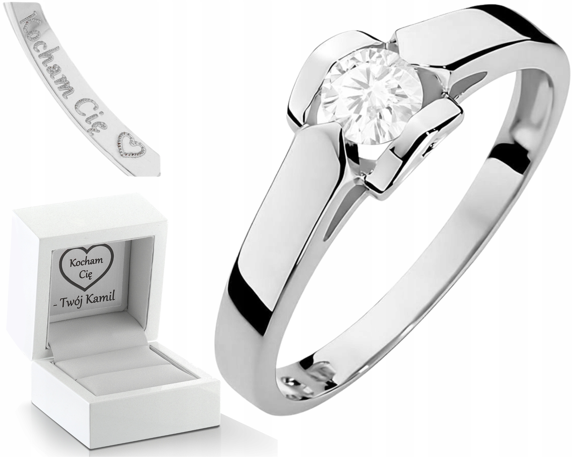 Bílé Zlato Prstýnek Laboratorní Briliant Zásnubní Drť 585