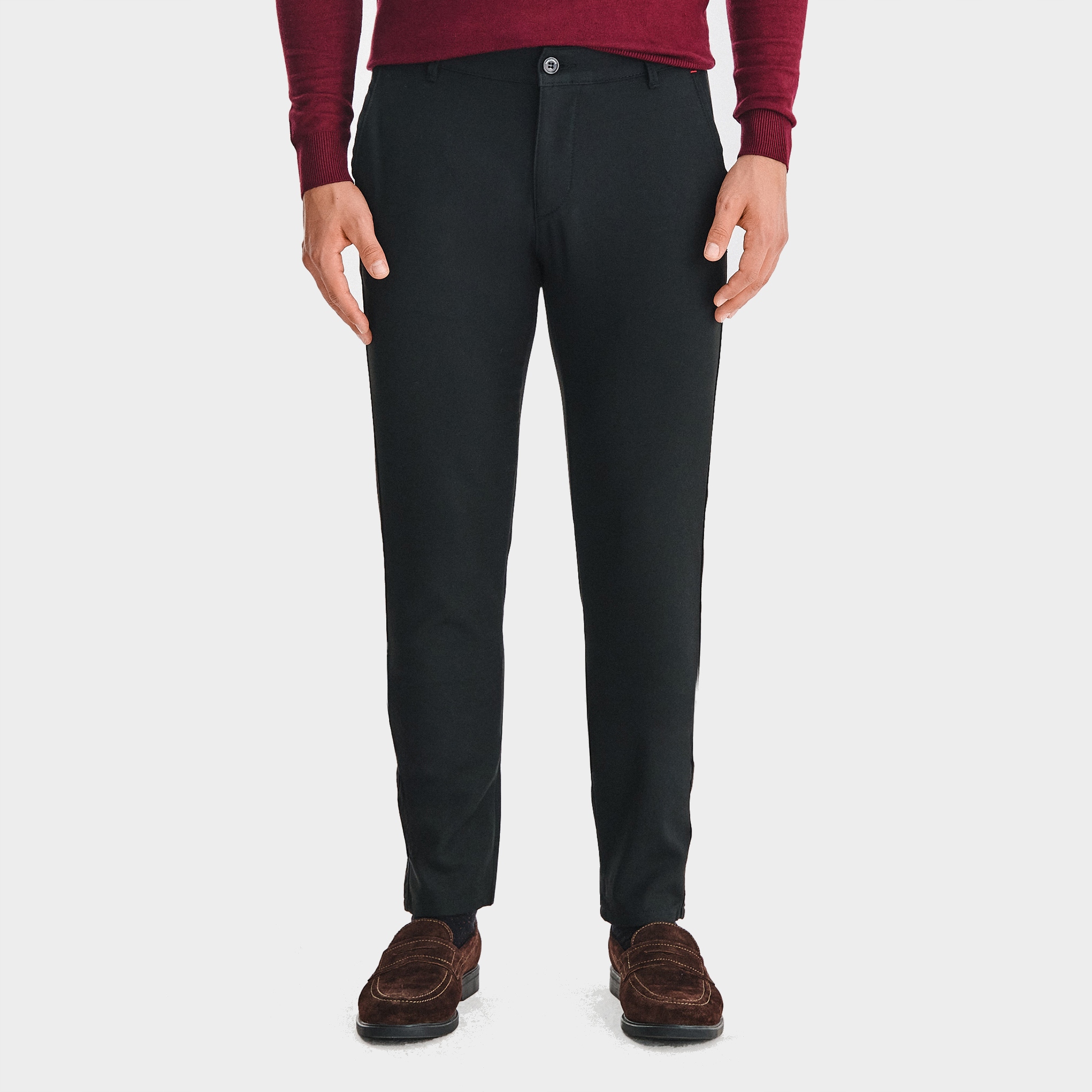 Elegantní ležérní kalhoty v černé barvě Pako Lorente vel L32 W40