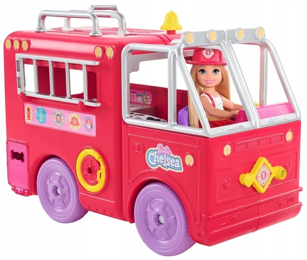 BARBIE CHELSEA WÓZ STRAŻACKI ZESTAW + LALKA HCK73
