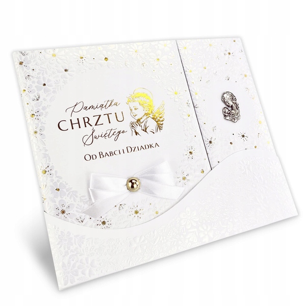KSIĄŻECZKA ALBUM PAMIĄTKA CHRZEST ŚWIĘTY OD BABCI I DZIADKA