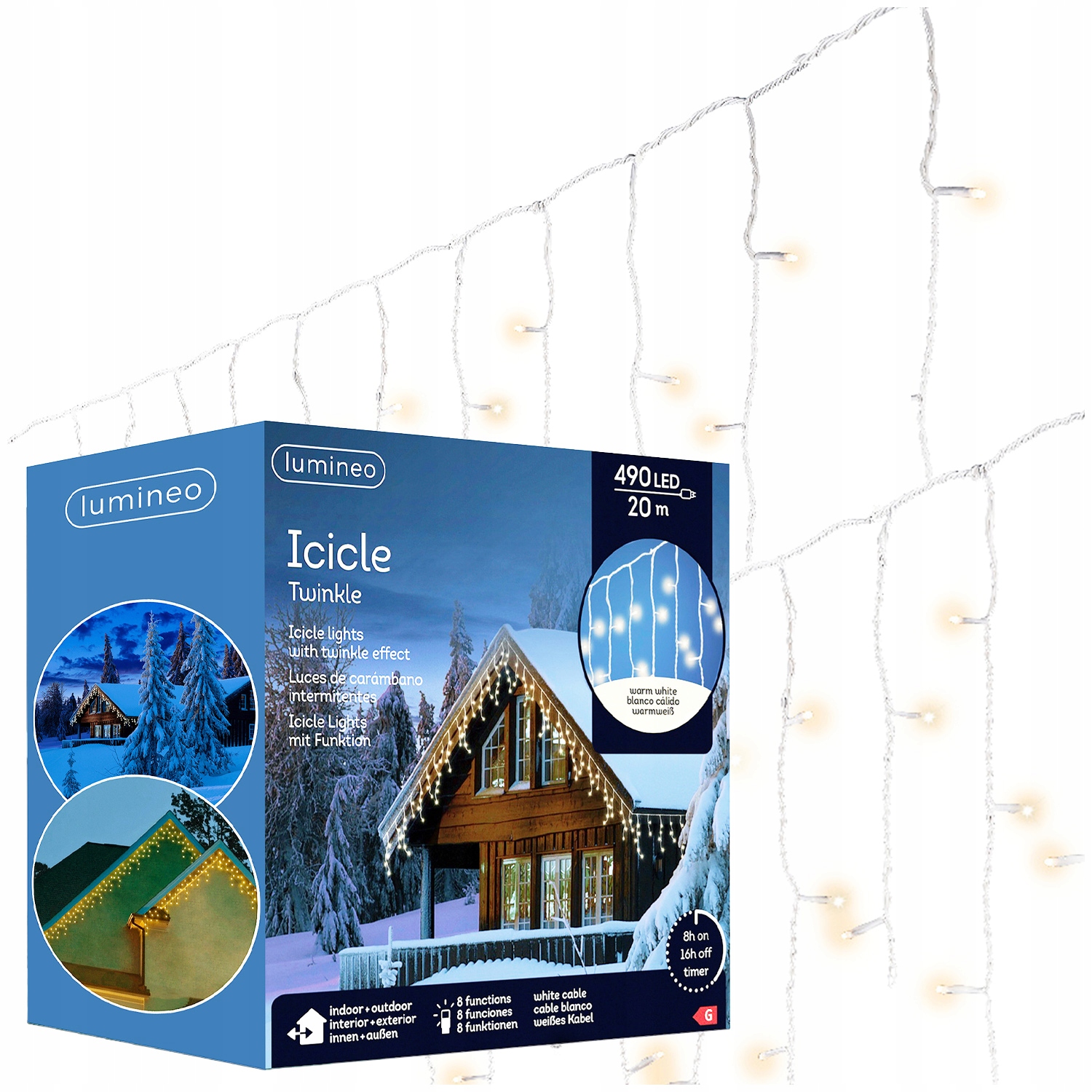 Světelná clona Sople Basic 240 Led 20M Teplá bílá Světla