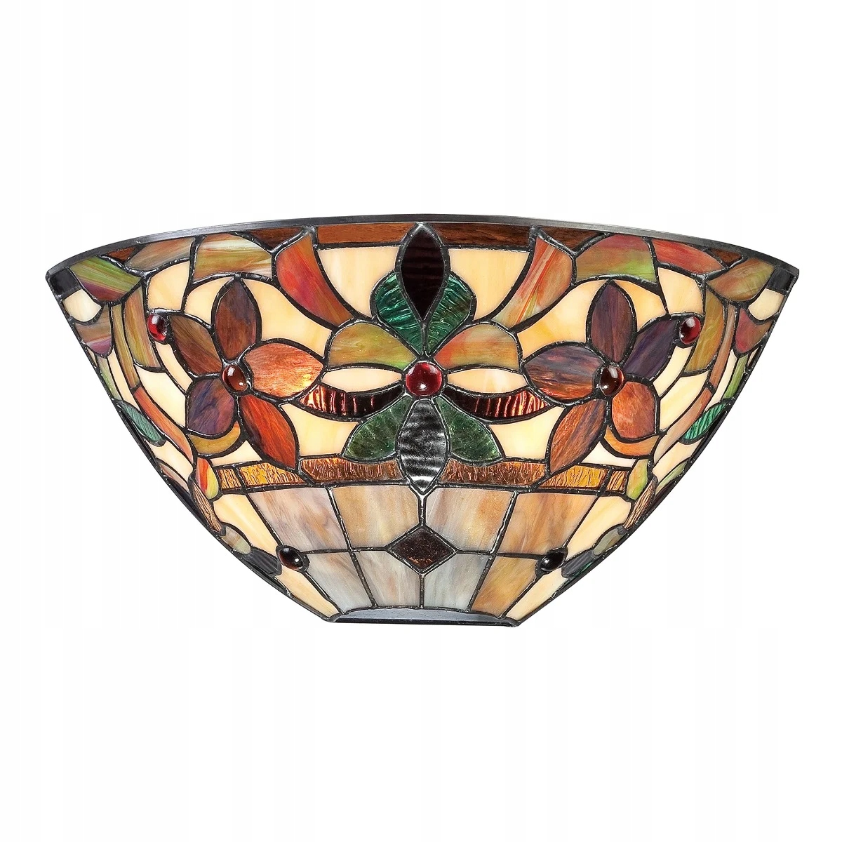 Nástenná lampa vitrážová vintage viacfarebná s kvetmi Quoizel