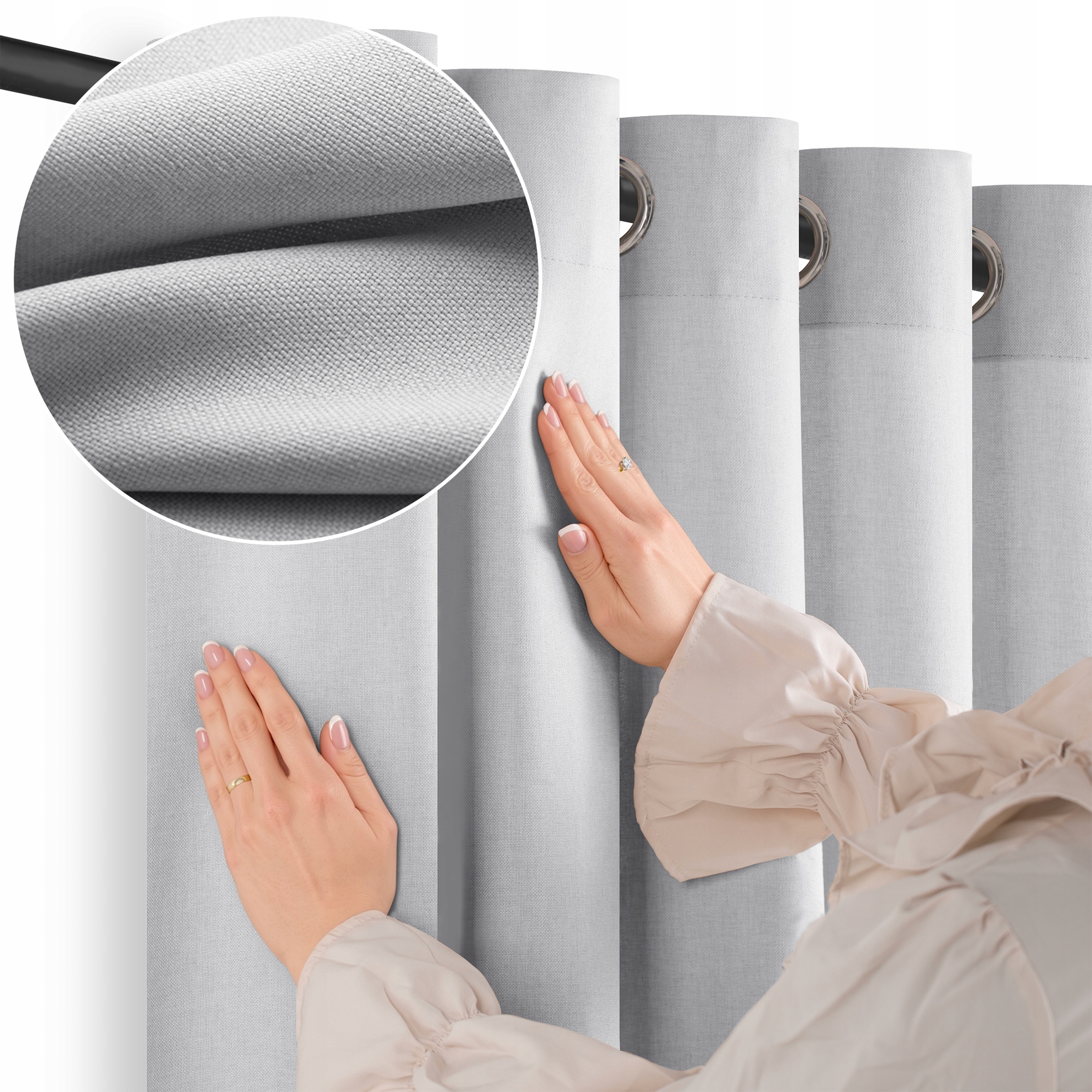 Filumi Závěs struktura len oka obývací pokoj Šedý 140x260