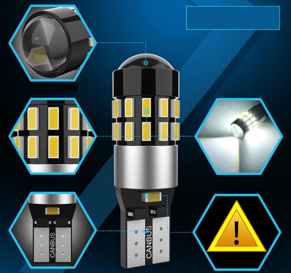 Żarówki LED Postojowe Kpl. Postojówka 30 LED T10 W5W x2 RETRIFY Canbus PRO Model Autoled24 Retrify T10-3014-30SMD-CAN
