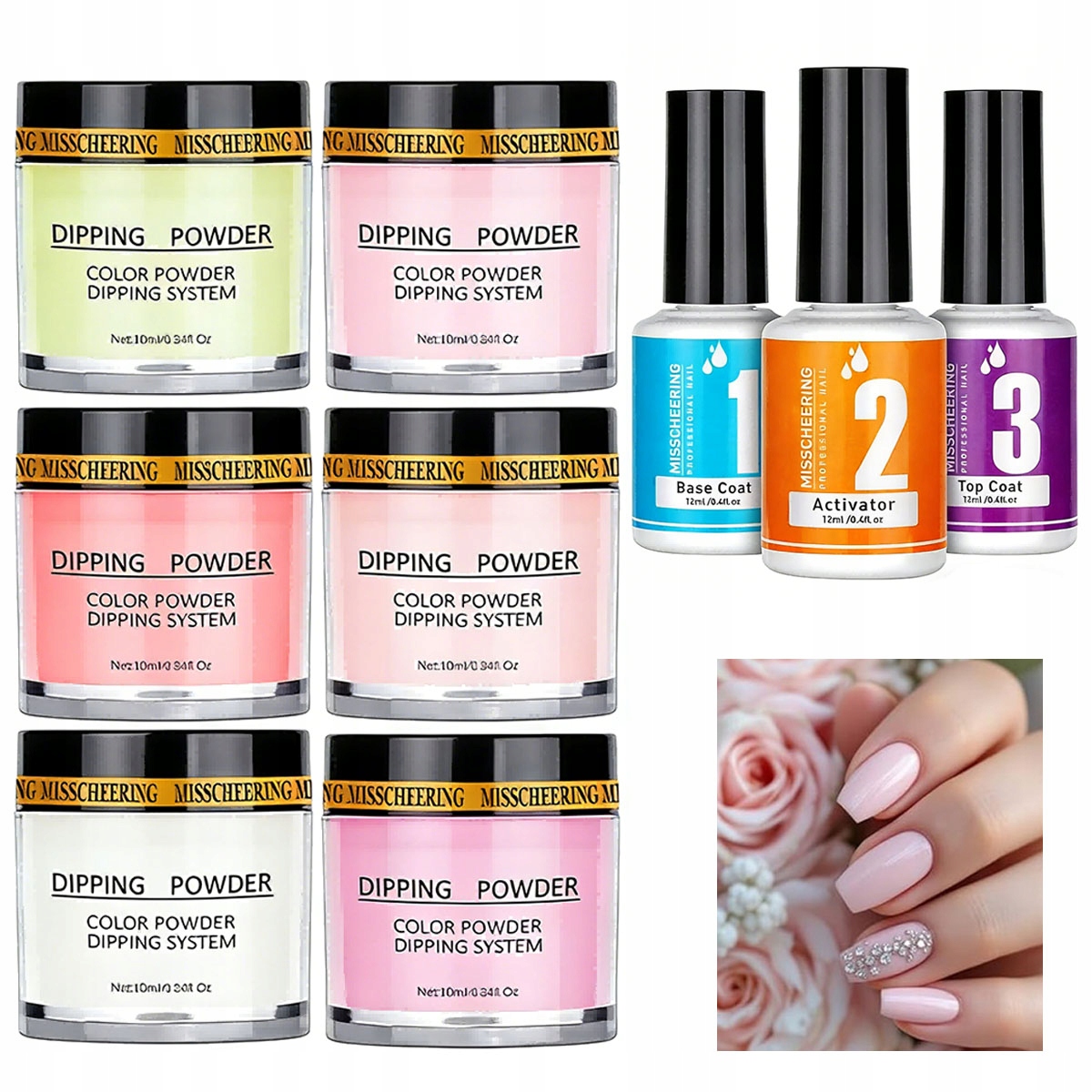 Sada Na Ponoření Prášku Do Nehtů Nail 6 Barev Diy