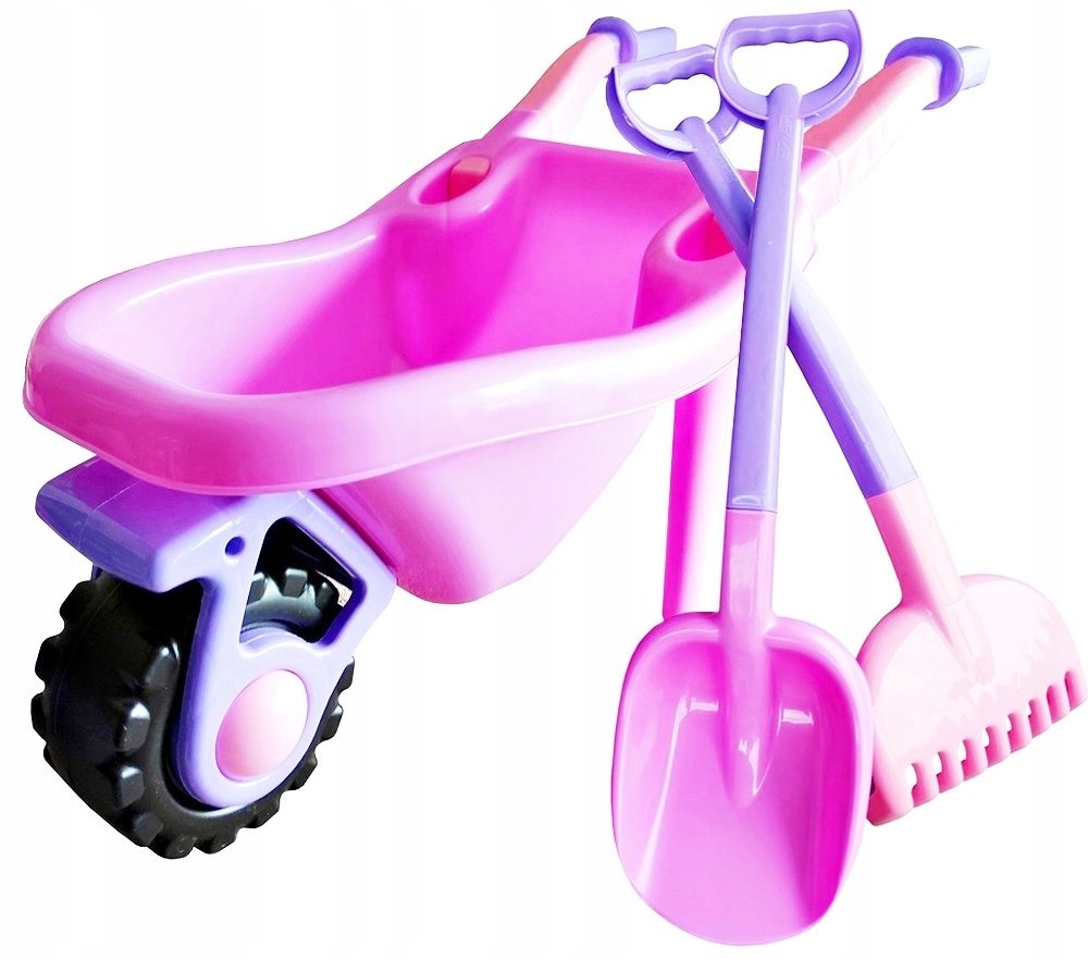 DUŻY ZESTAW TACZKA + KOSIARKA + GRABIE + ŁOPATA Wiek dziecka 3 lata +