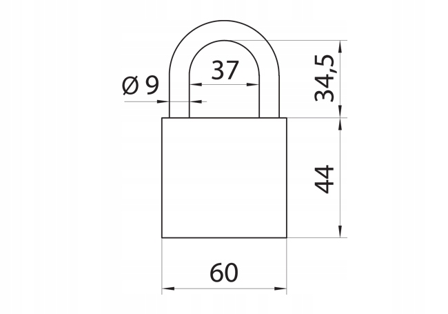 Kłódka LOB żeliwna zasuwkowa KS 60, 3 klucze BLS Marka LOB