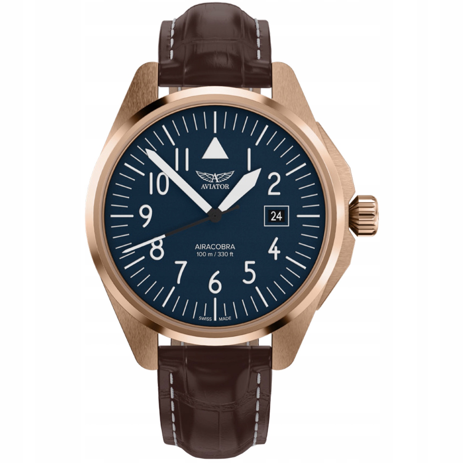 Zegarek Męski Aviator V.1.38.2.317.4 brązowy pasek