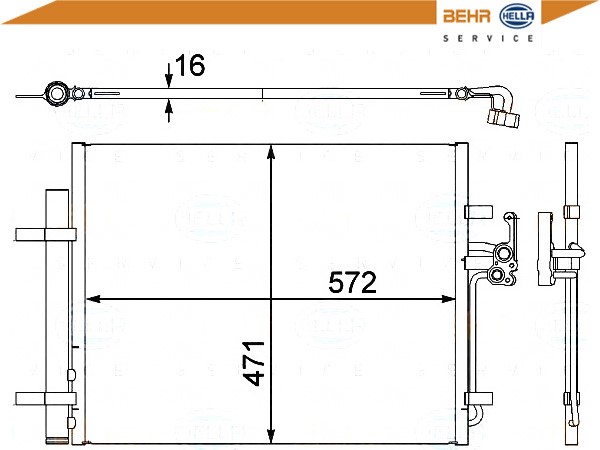 Behr Hella Service 8FC 351 303-201 Радиатор кондиционера