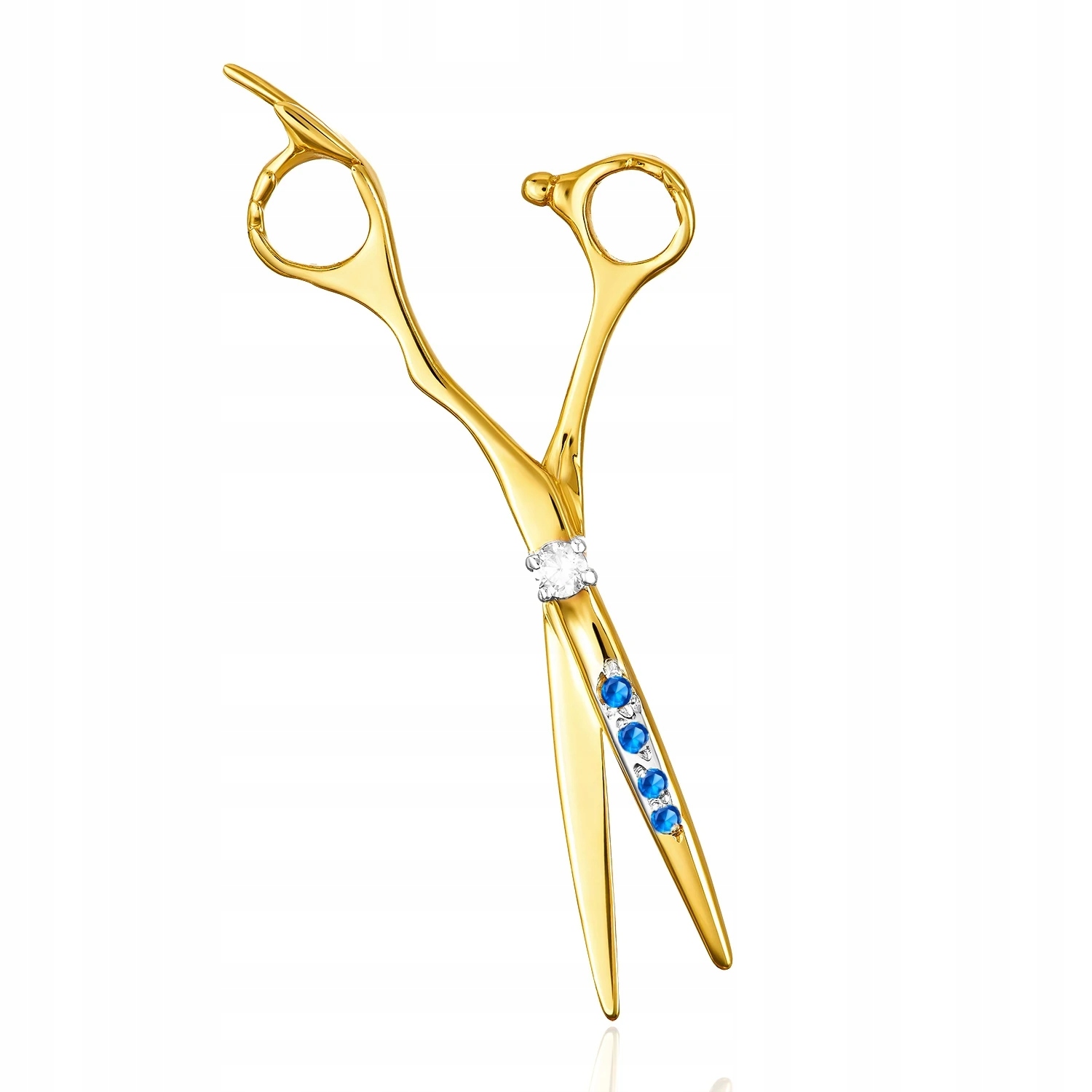 Zlaté Nůžky Přívěsek S Modrými Zirkony Přívěsek Motiv Nůžek