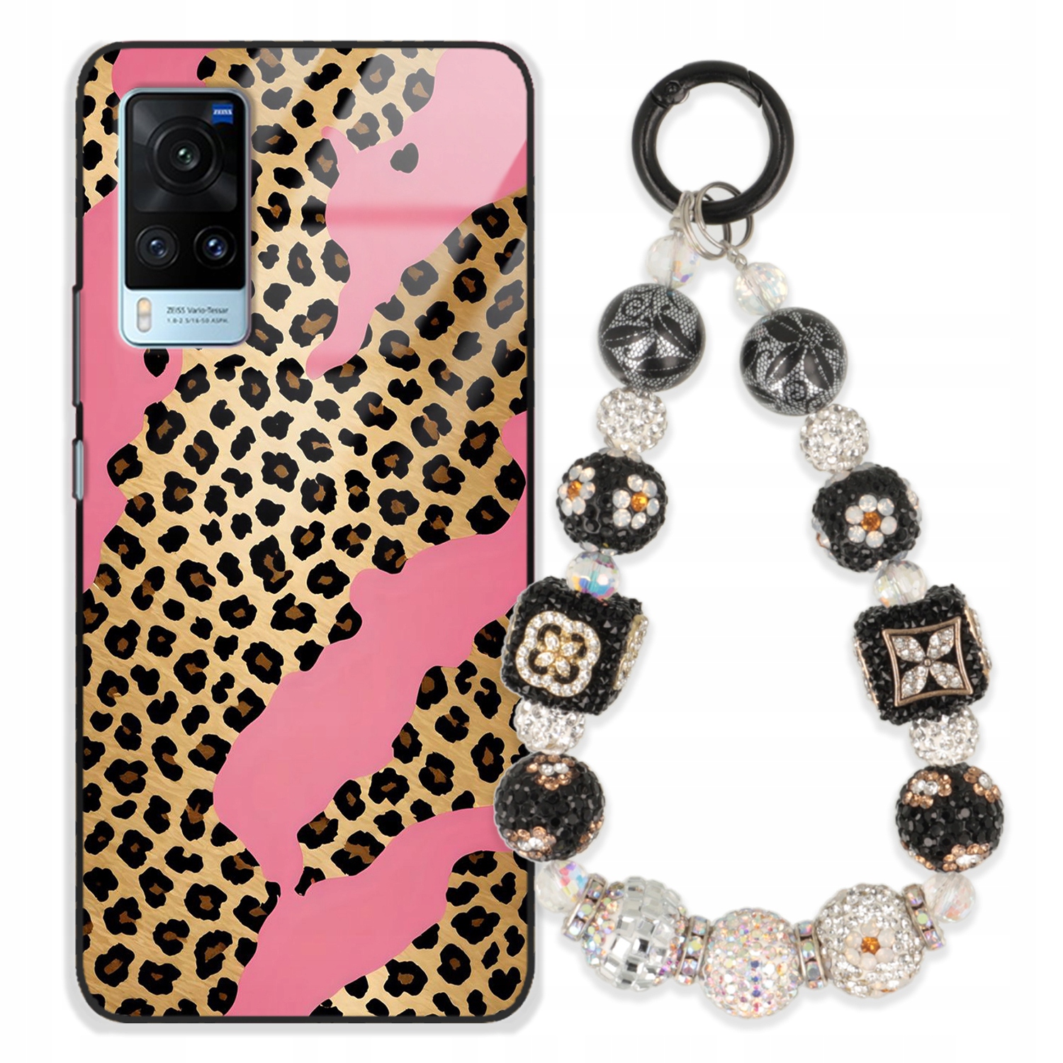 pouzdro na Vivo X60 Case Glass Přívěsek Na Klíče Elegantní Kryt Premium Vzory