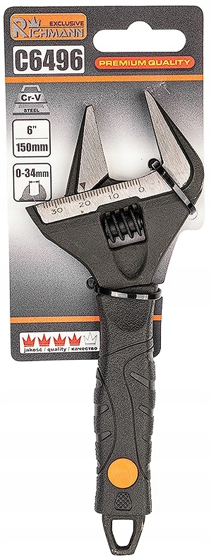 Klucz Nastawny Szwed Szwedzki 6'' 0-34mm Szeroki Regulowany Richmann C6496