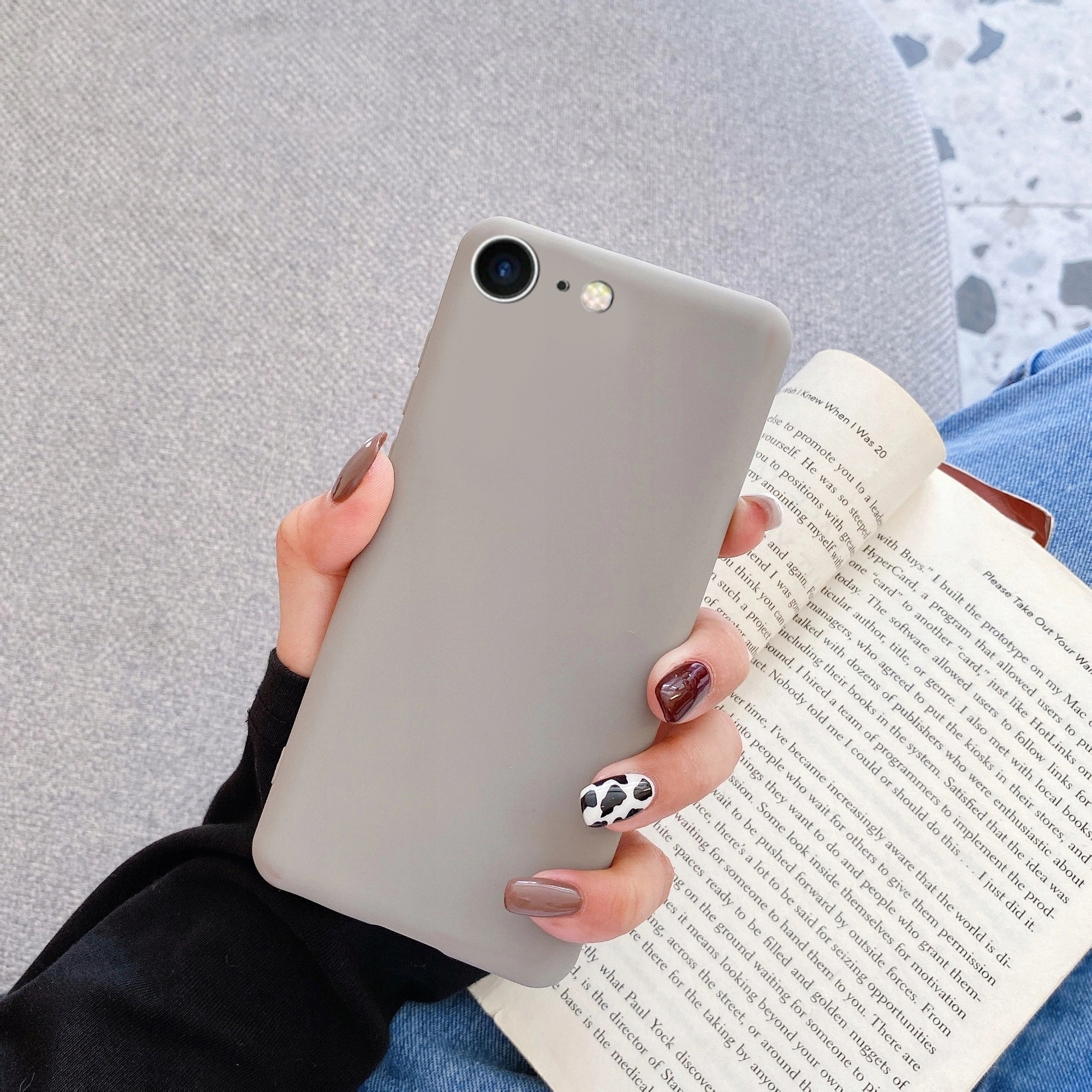 ETUI DO IPHONE 7/8/SE 2020 SILIKON KOLOR + SZKŁO Typ plecki