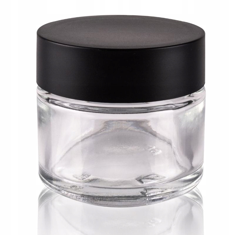 

Słoik szklany 50ml z nakrętką czarną na krem