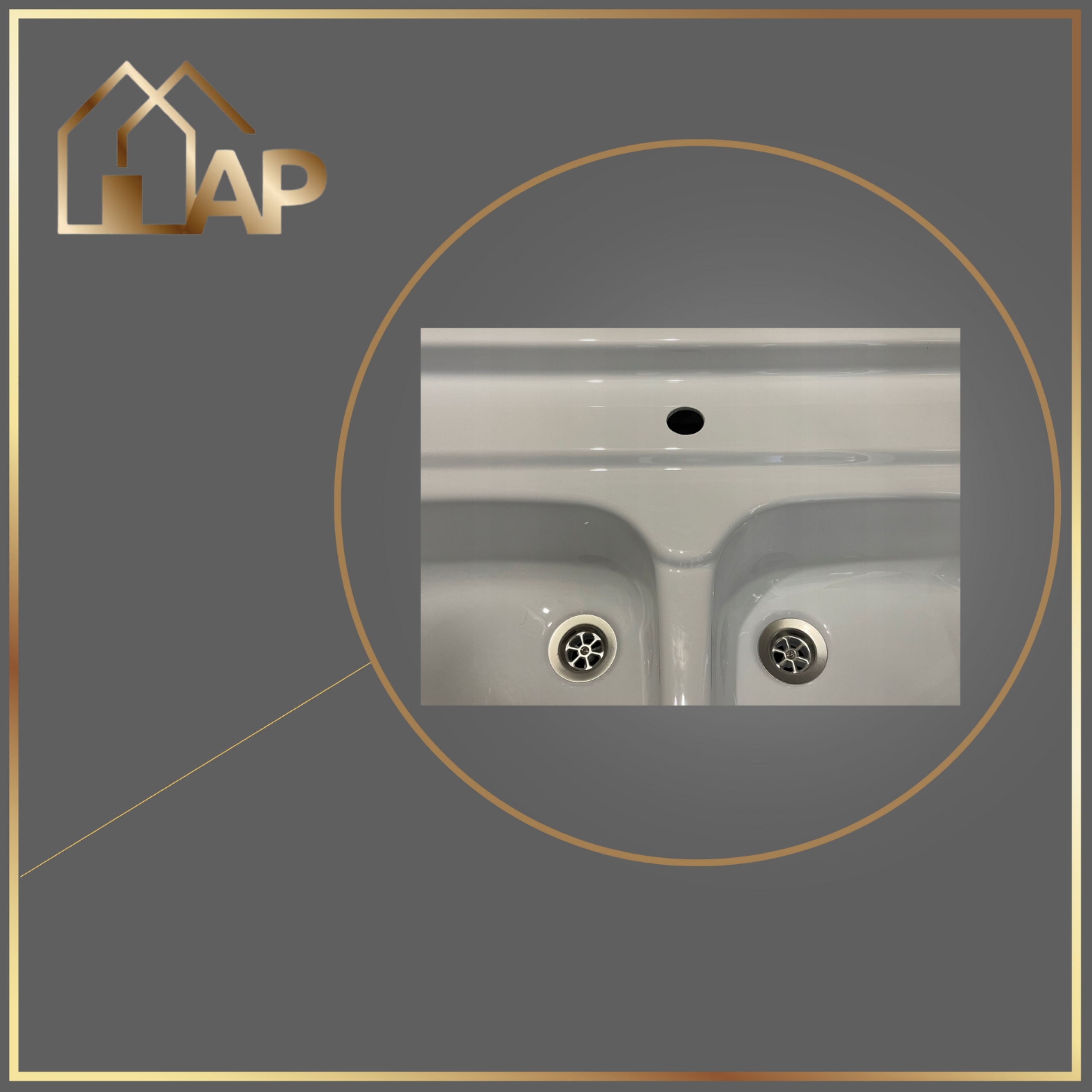 ZLEWOZMYWAK 80x60 BIAŁY DWUKOMOROWY Z OTWOREM NAKŁADANY NA SZAFKĘ SYFON Kolor biały