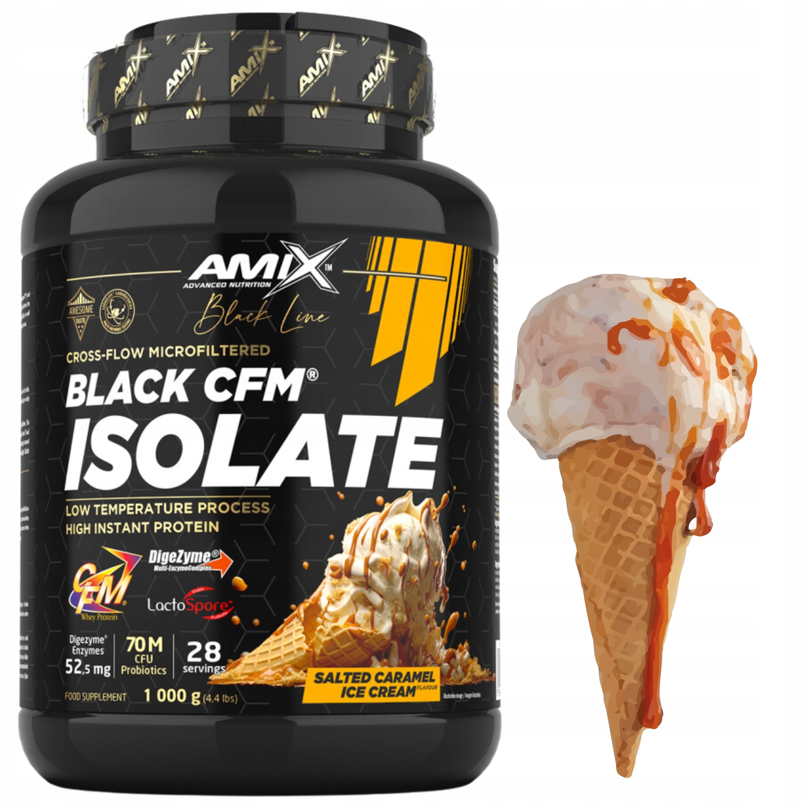 Protein Proteinový izolát Wpi Whey protein Slaný karamel Zmrzlina Cfm Amix
