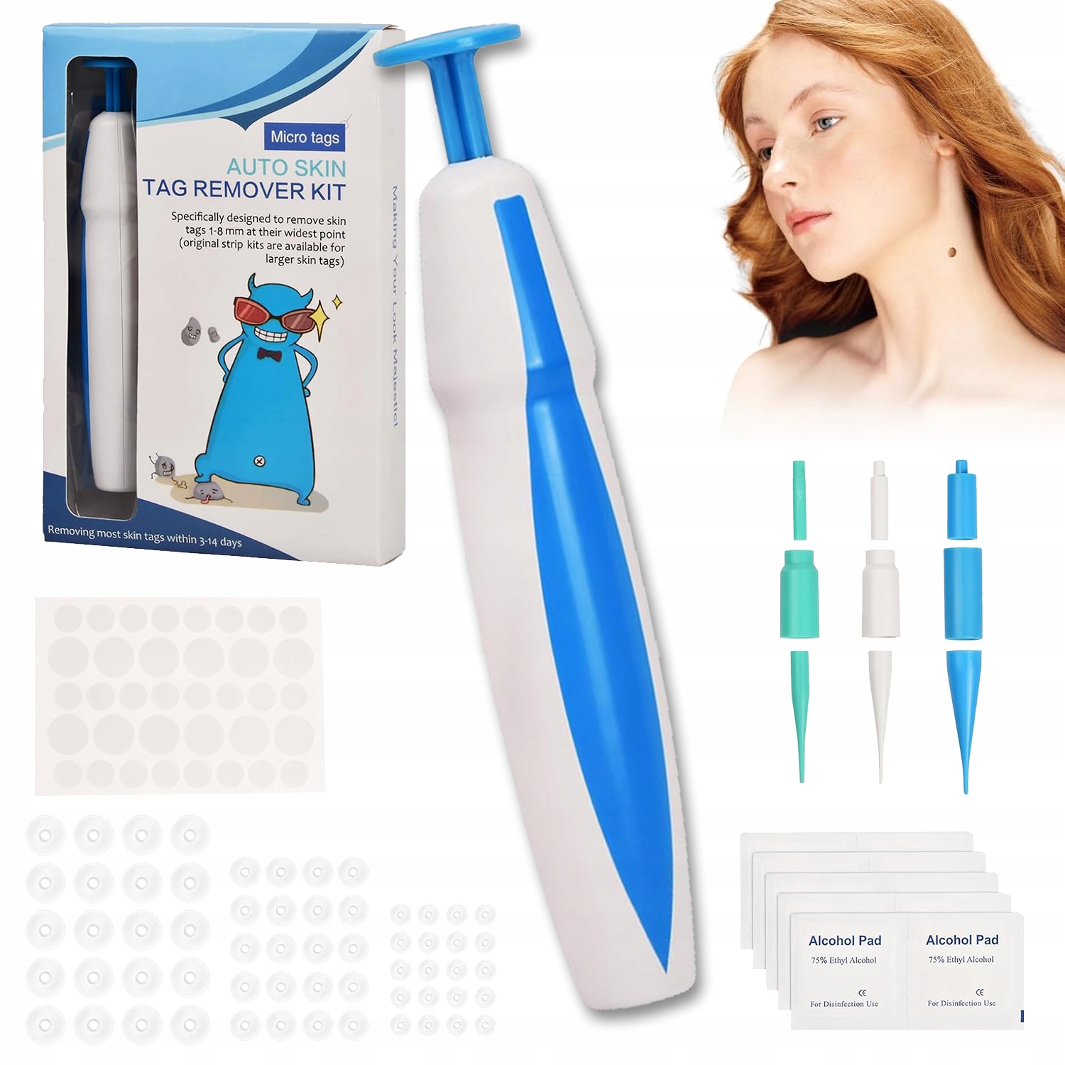 2v1 bezbolestná sada pro automatické odstraňování kožních bradavic