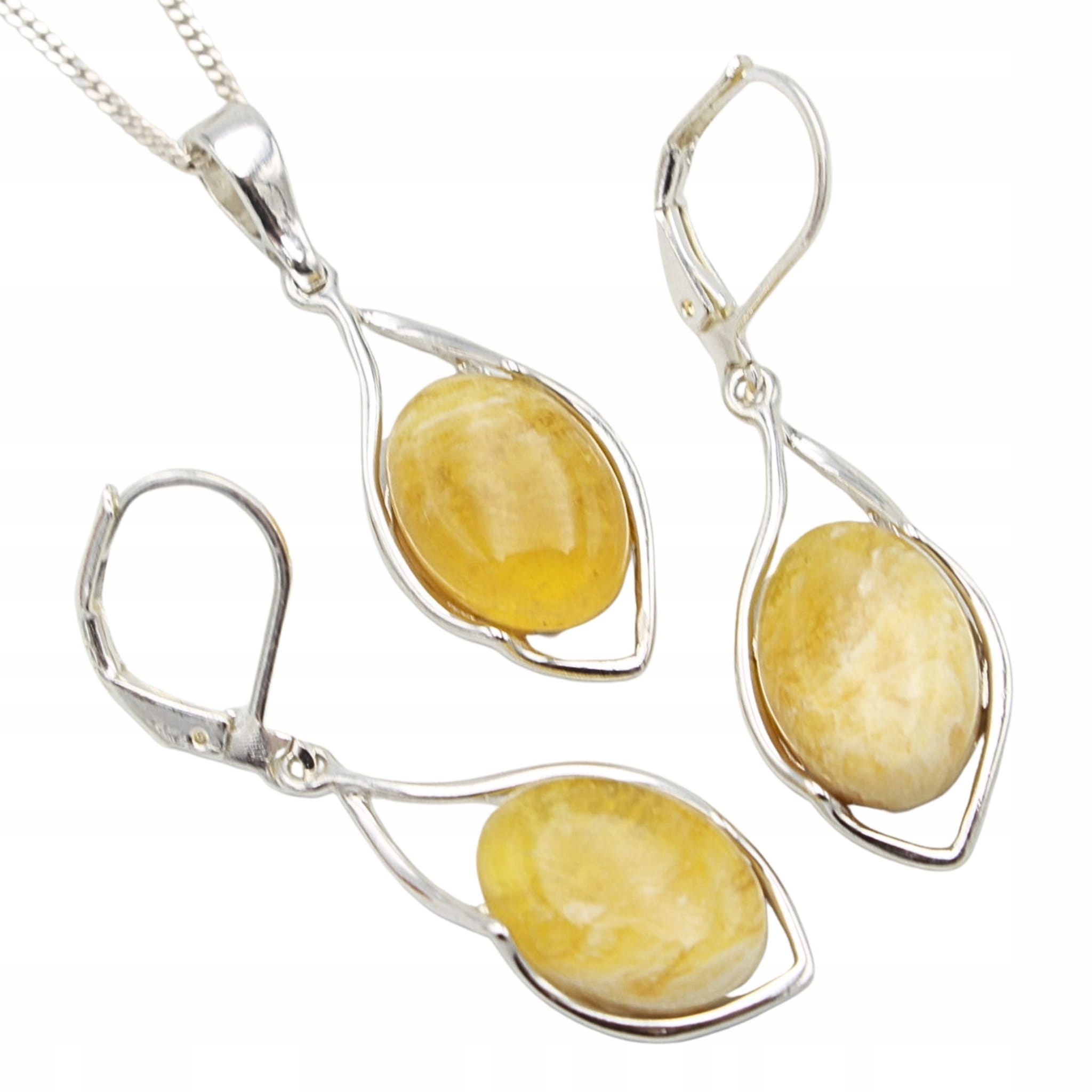 Komplet Mléčný jantar stříbro 925 Certifikát