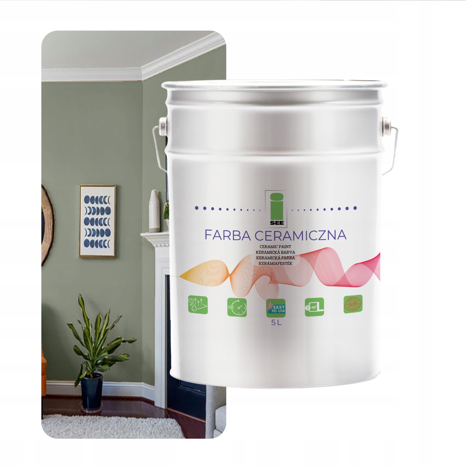 Keramická Umývateľná Farba Na Steny Šedá Šalvia 5 L, Odolná Voči Škvrnám