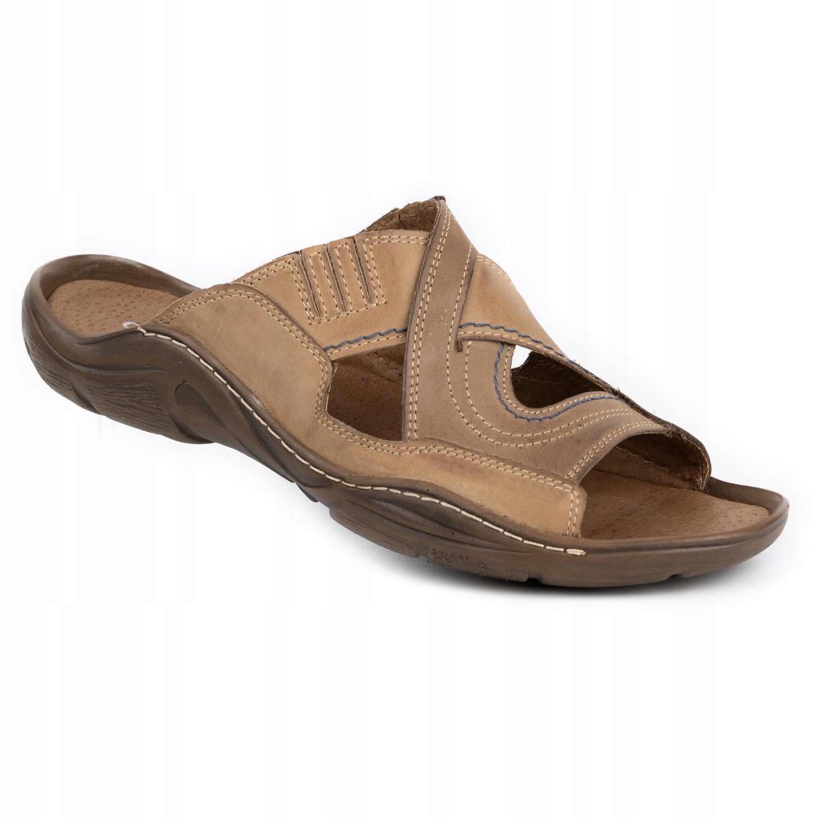 Pánské pantofle na léto Polské 400 hnědé 49