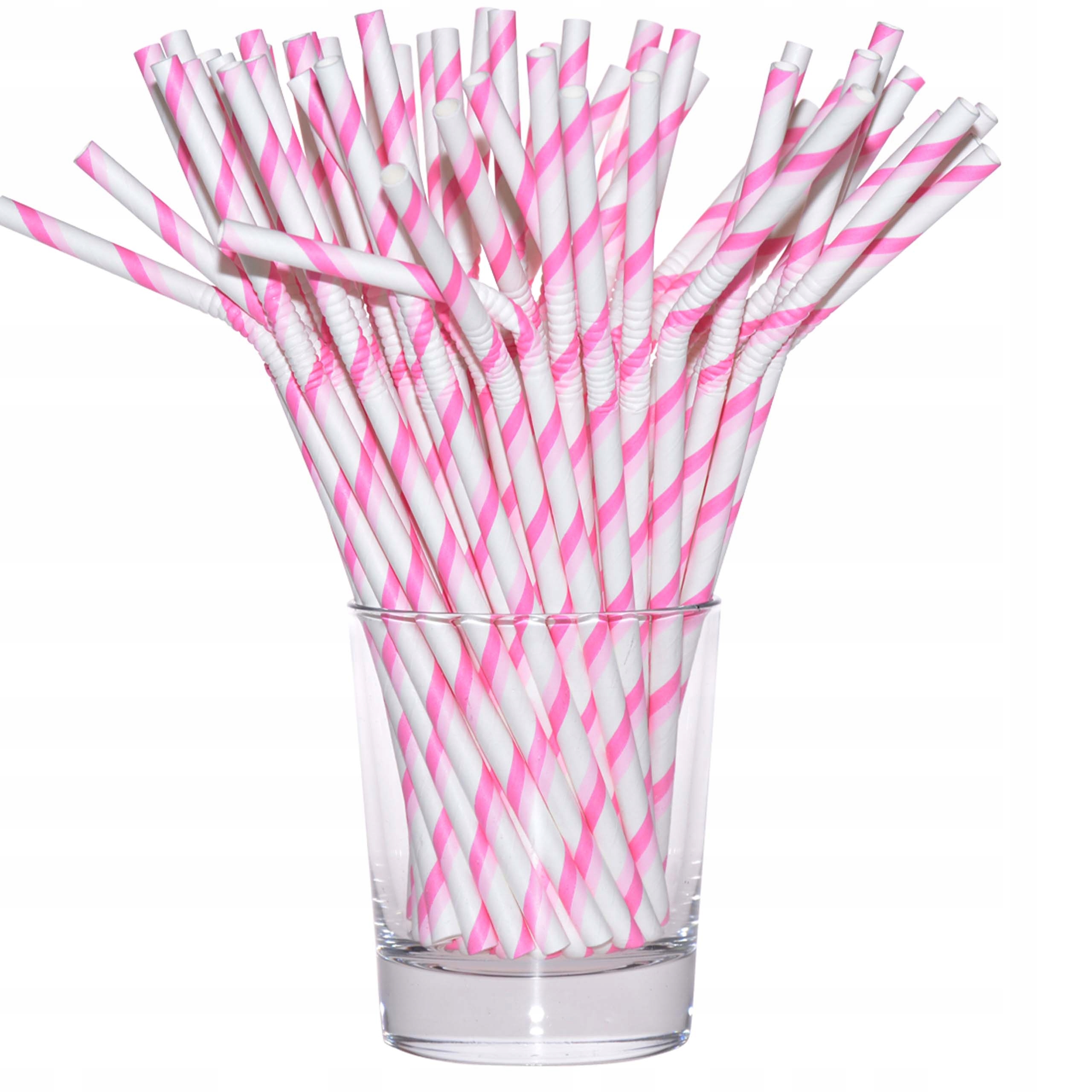 SŁOMKI PAPIEROWE ŁAMANE 144szt 20cm RÓŻOWE ARPEX