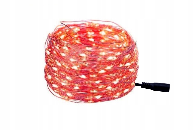 

Lampki czerwone Led dekoracje na wesele ślub 5m