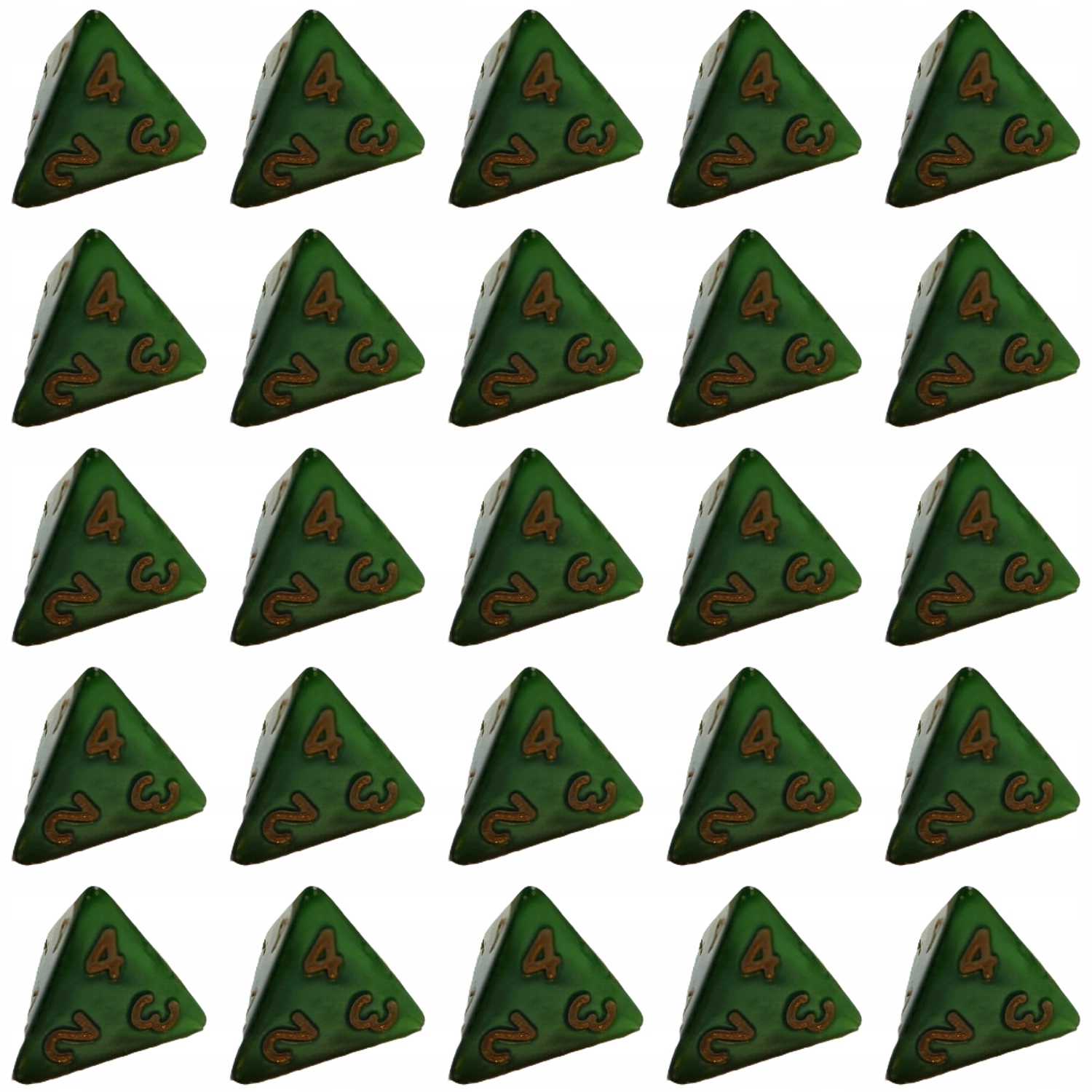 ZESTAW 25 KOSTEK K4 RPG ELFICKA ZASADZKA KOŚĆ CZTEROŚCIENNA