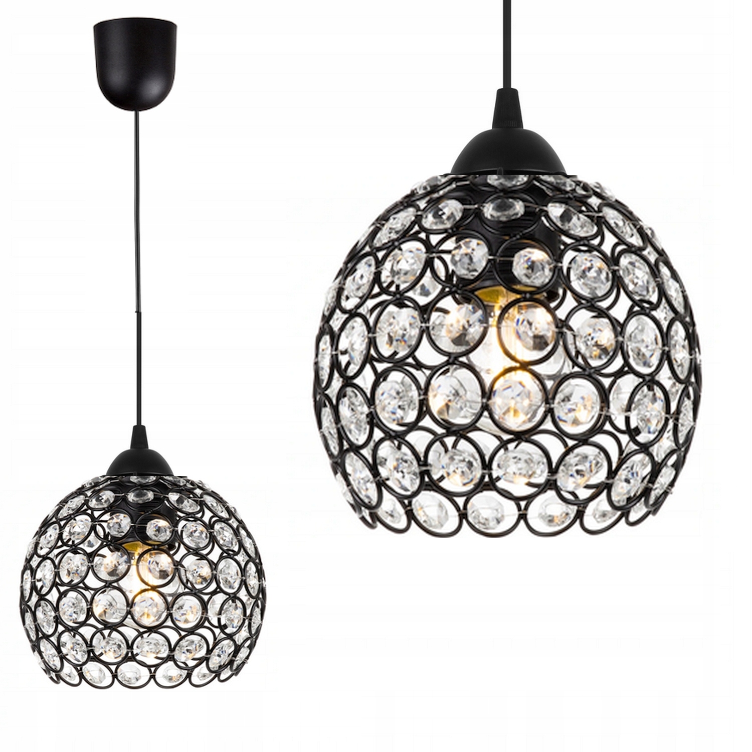 

Lampa Sufitowa Wisząca Kryształ Loft Edison Indust