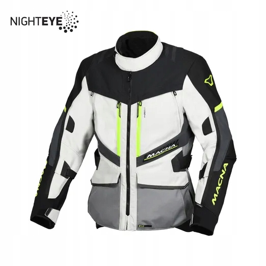 Macna Výpredaj Bunda Domane Motorcycle Jacket Light Grey/Grey/Fluo Yellow