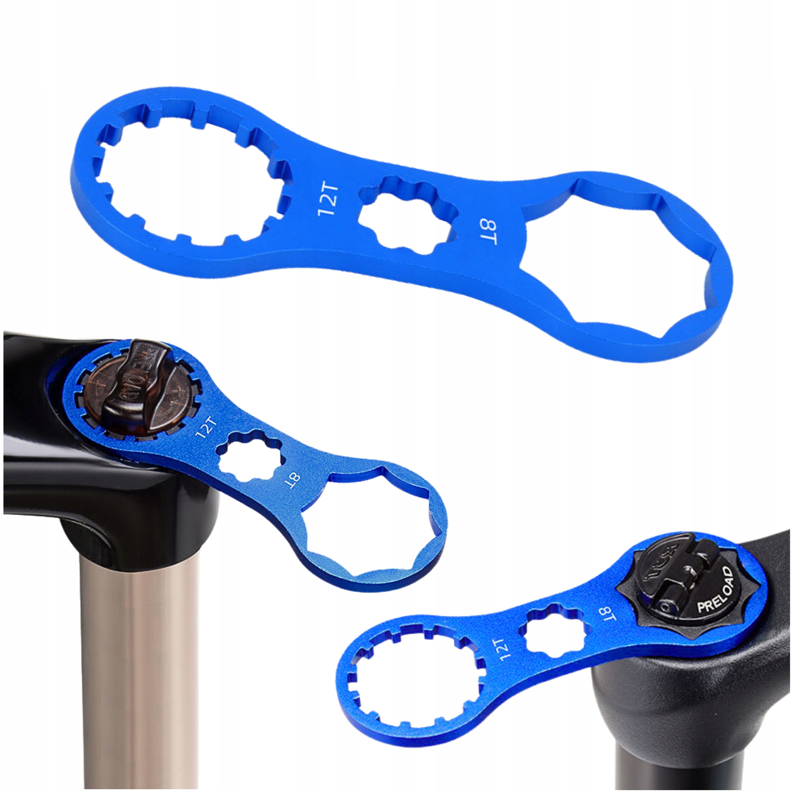 KLUCZ DO KORKÓW AMORTYZATORA ROWEROWEGO PODWÓJNY SR SUNTOUR RST 8T 12T