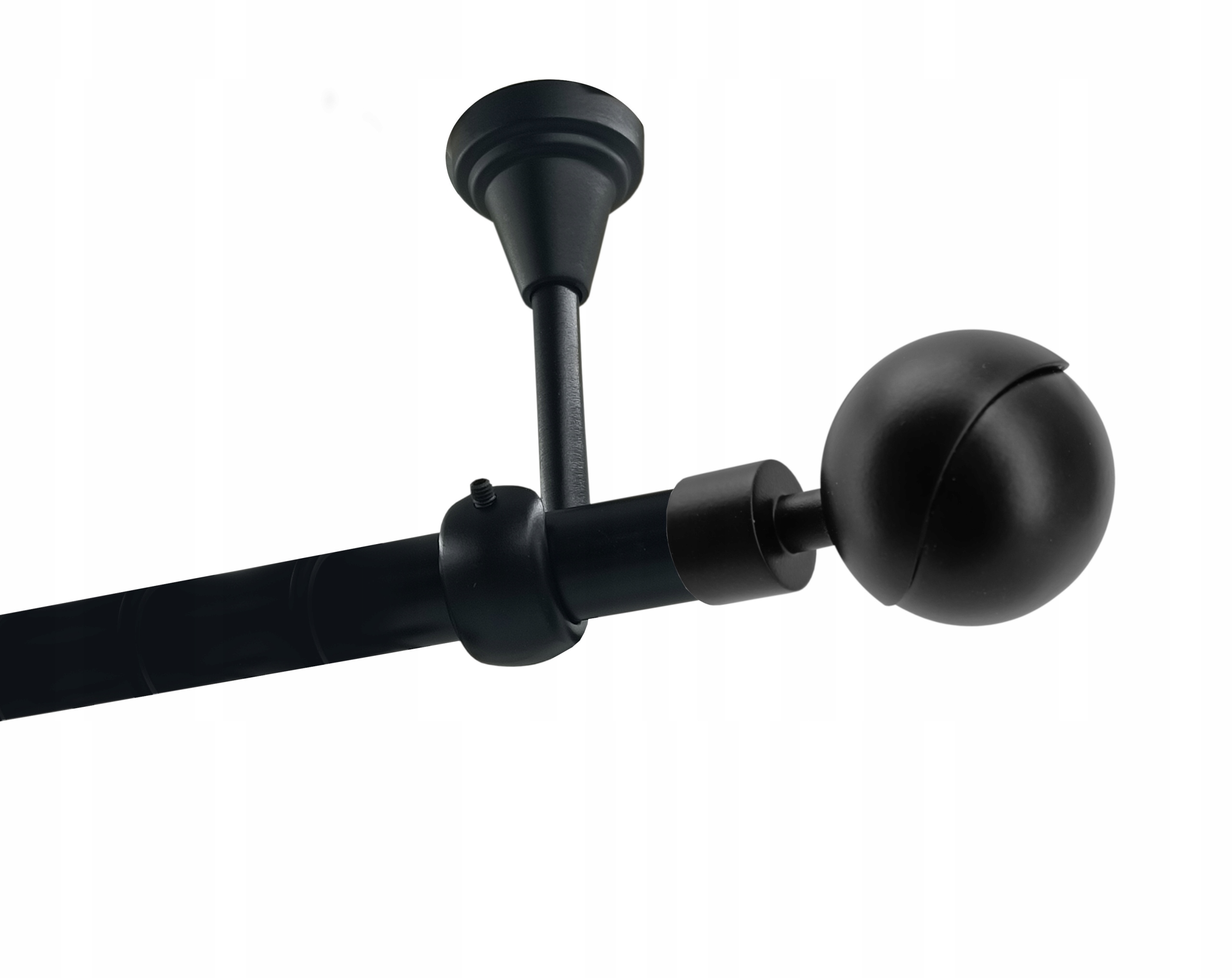 Jednoduchá garnýž Metal Strop 19mm Černý Mat 400cm Kula Gala Bez Koleček