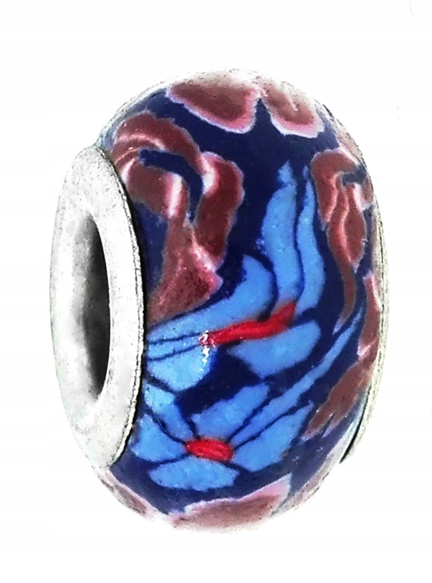 

Zawieszka beads błękitne i brązowe kwiaty