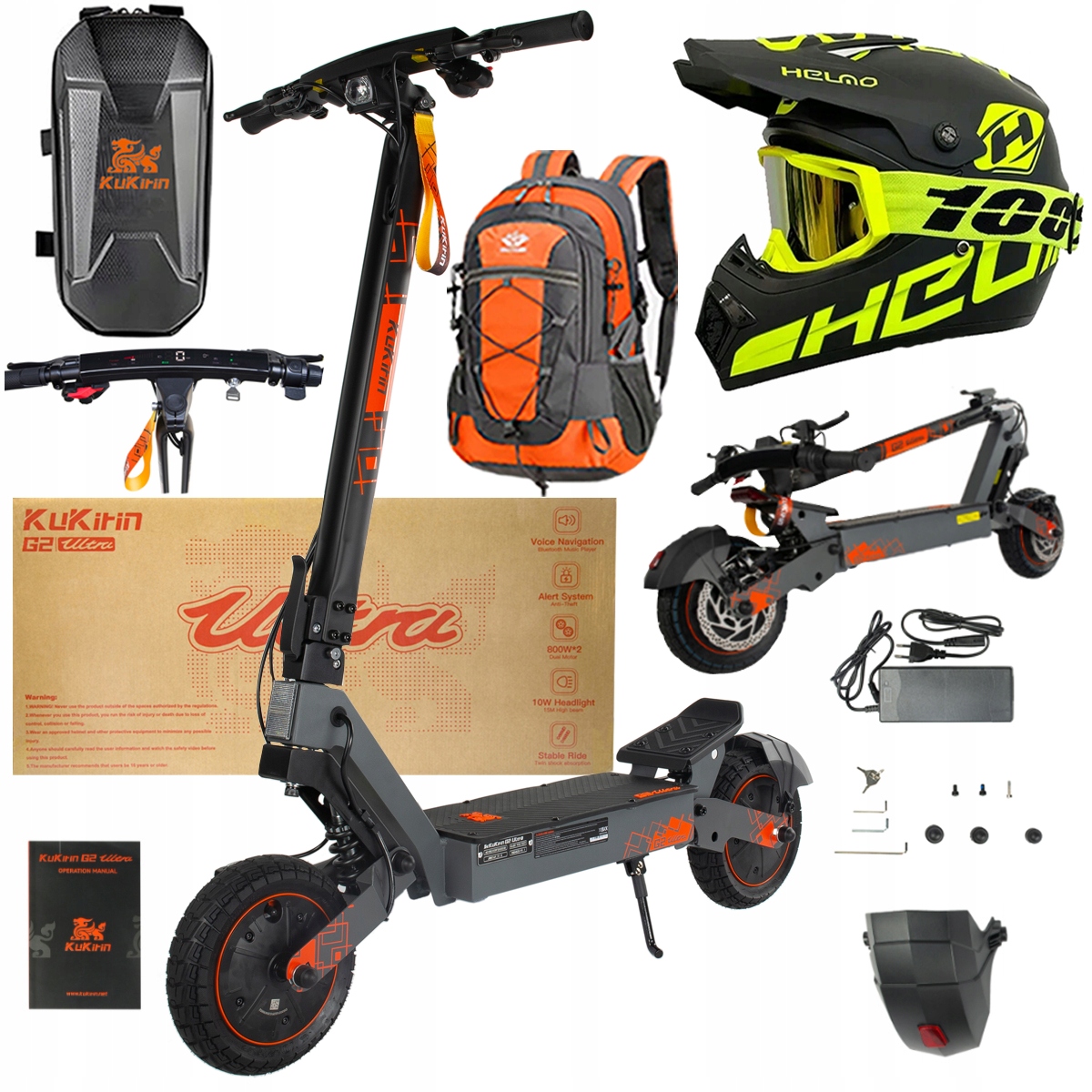 Kukirin G2 Ultra elektrické vozidlo 2000W 55km/h 55KM 48V18Ah 10" dárky