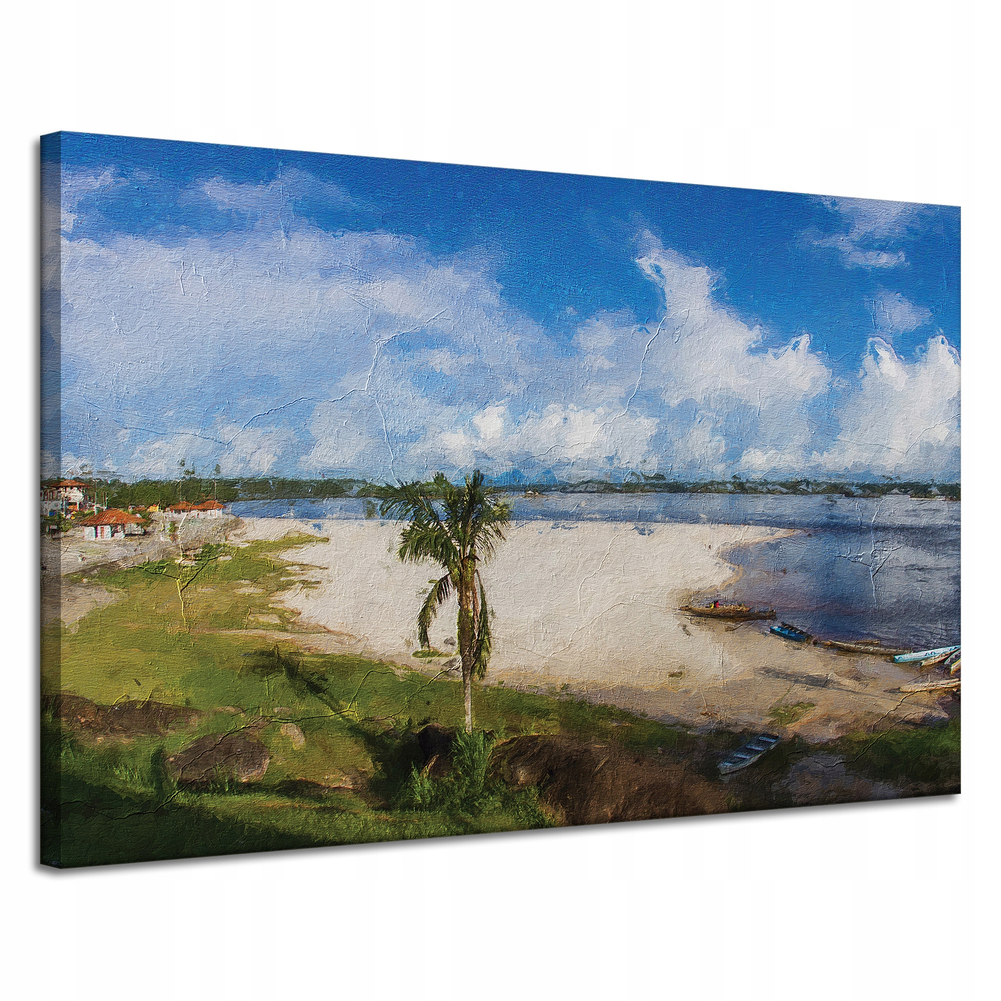 Obraz na plátně Pláž Voda Palma Slunce Jezero 120x80 cm