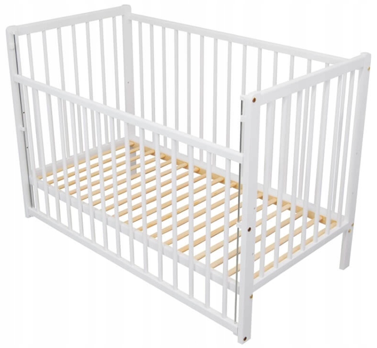 BIAŁE DZIECIĘCE NIEMOWLĘCE ŁÓŻECZKO OPUSZCZANY BOK 120x60 CM MARCIN Marka Senmalucha