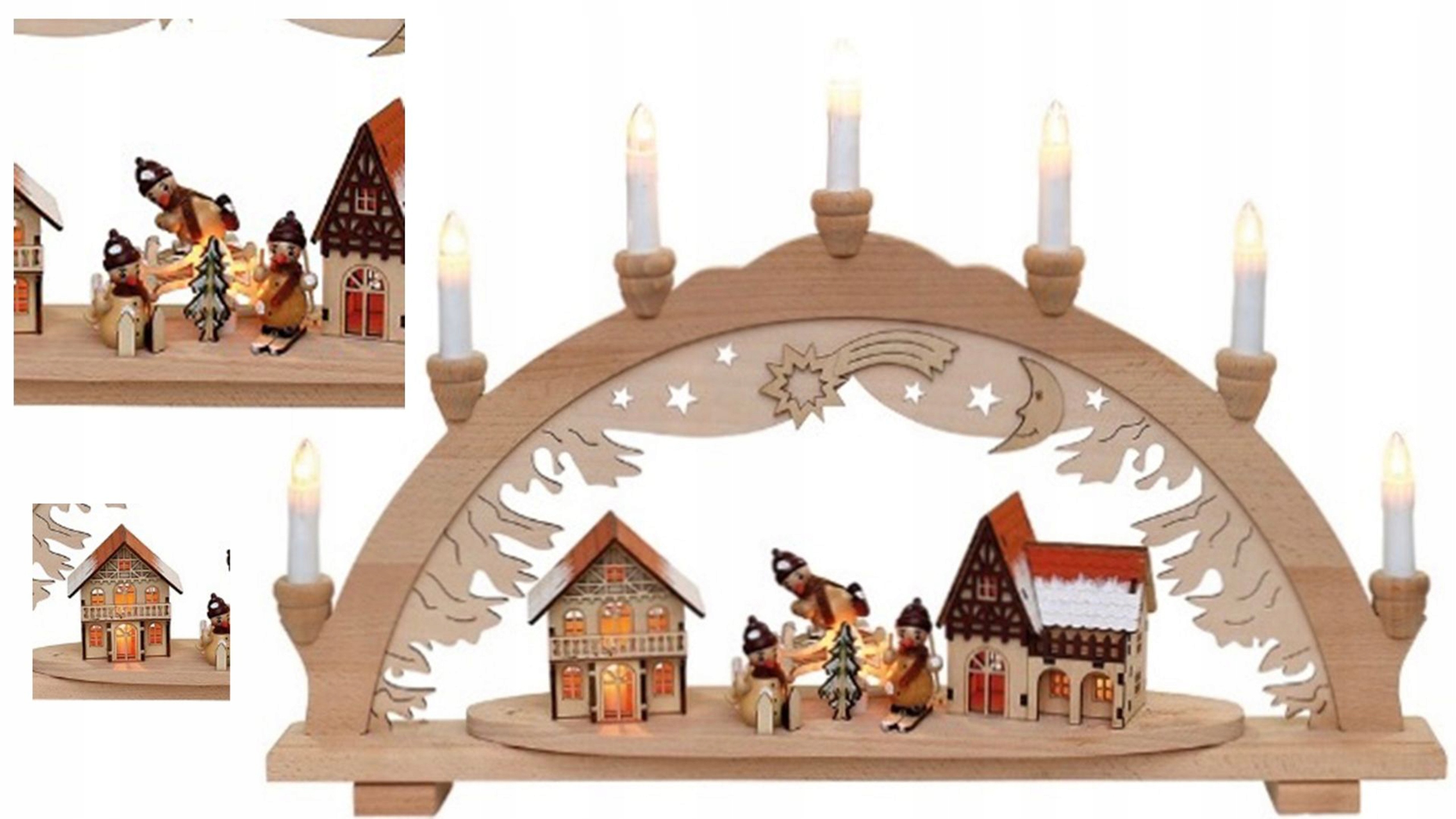 Drevená Šopka Vianočná Ozdoba Vianoce Led Šopka Sekorcia