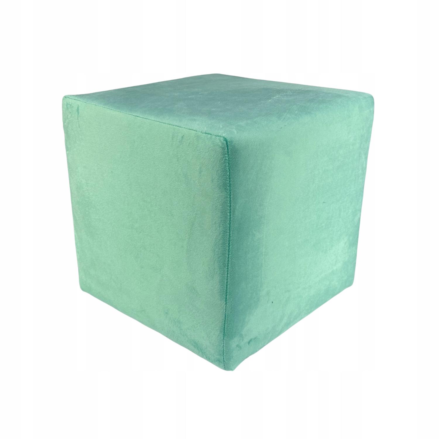 Taburet čtvercová velvet minky mátová barva