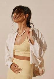 RE_STYLD ŻÓŁTY TOP RAMIĄCZKA 7UH XXJ__46 Marka inna