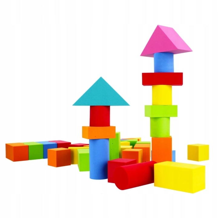 MIĘKKIE KOLOROWE KLOCKI PIANKOWE PUZZLE KOLOROWE Marka Mega Creative