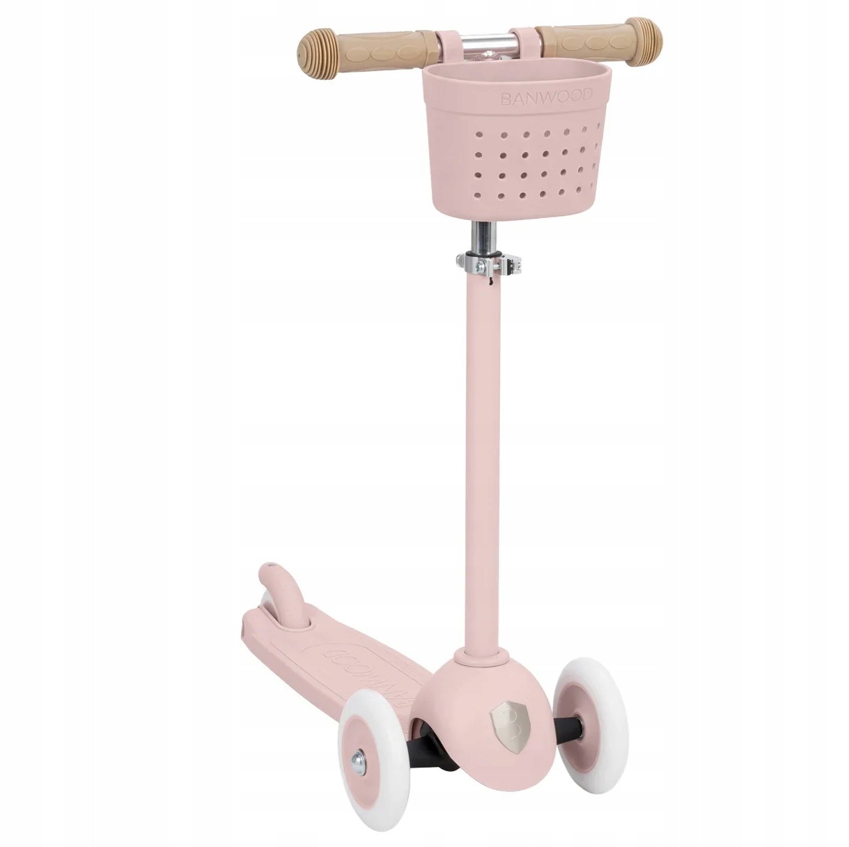 Banwood Hulajnoga z koszykiem Eco dla dzieci do 3 lata+ 50 kg różowa