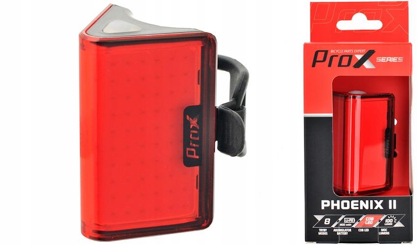 Zadní světlo na kolo Prox Phoenix II cob Usb