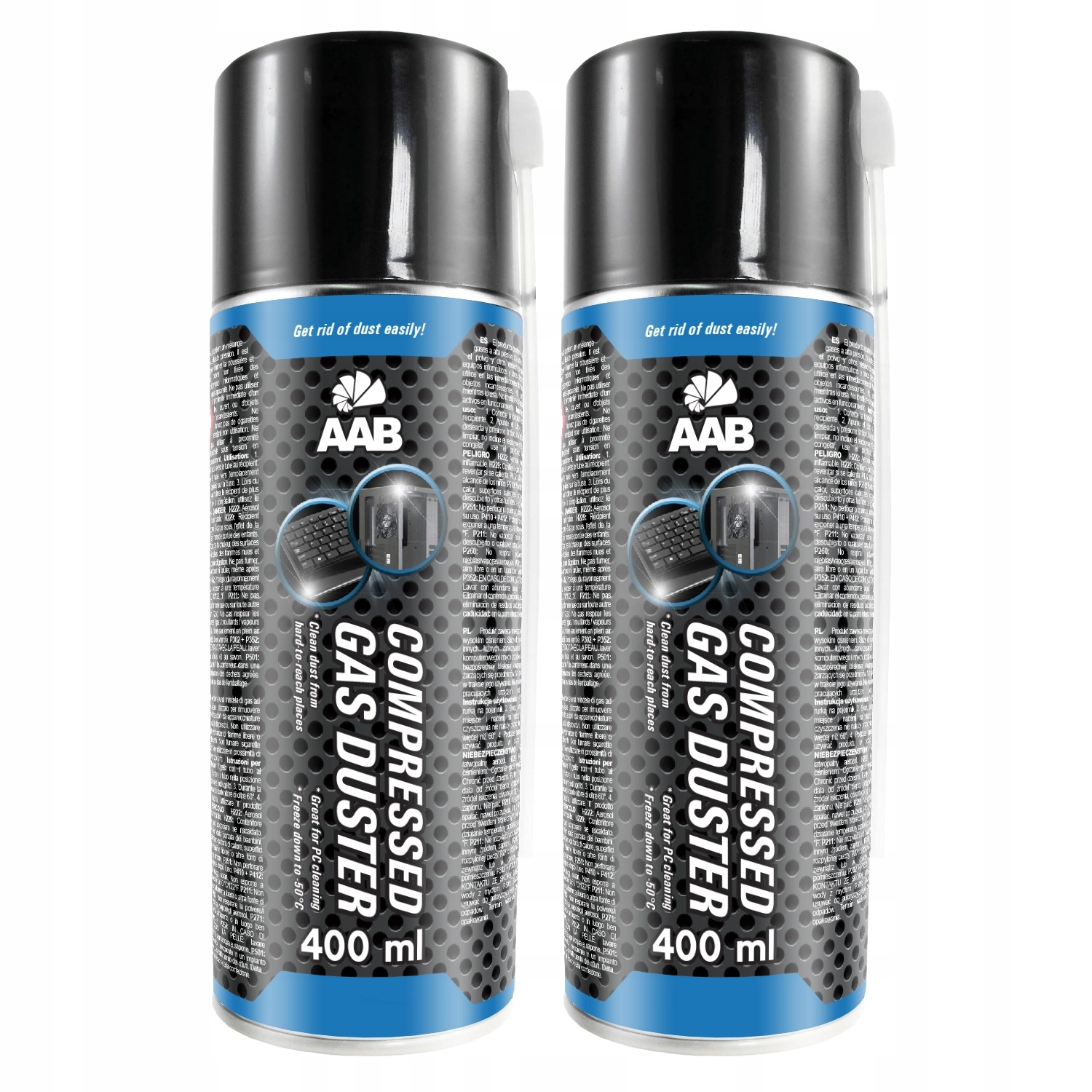 2x AABCOOLING SPRĘŻONE POWIETRZE 400 ml + 4x RURKA