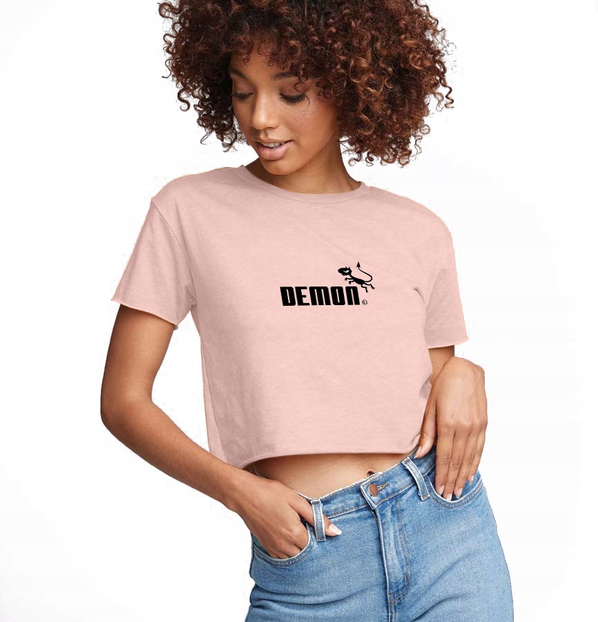 

Koszulka Damska Crop Top Różowy S wzór Demon 01