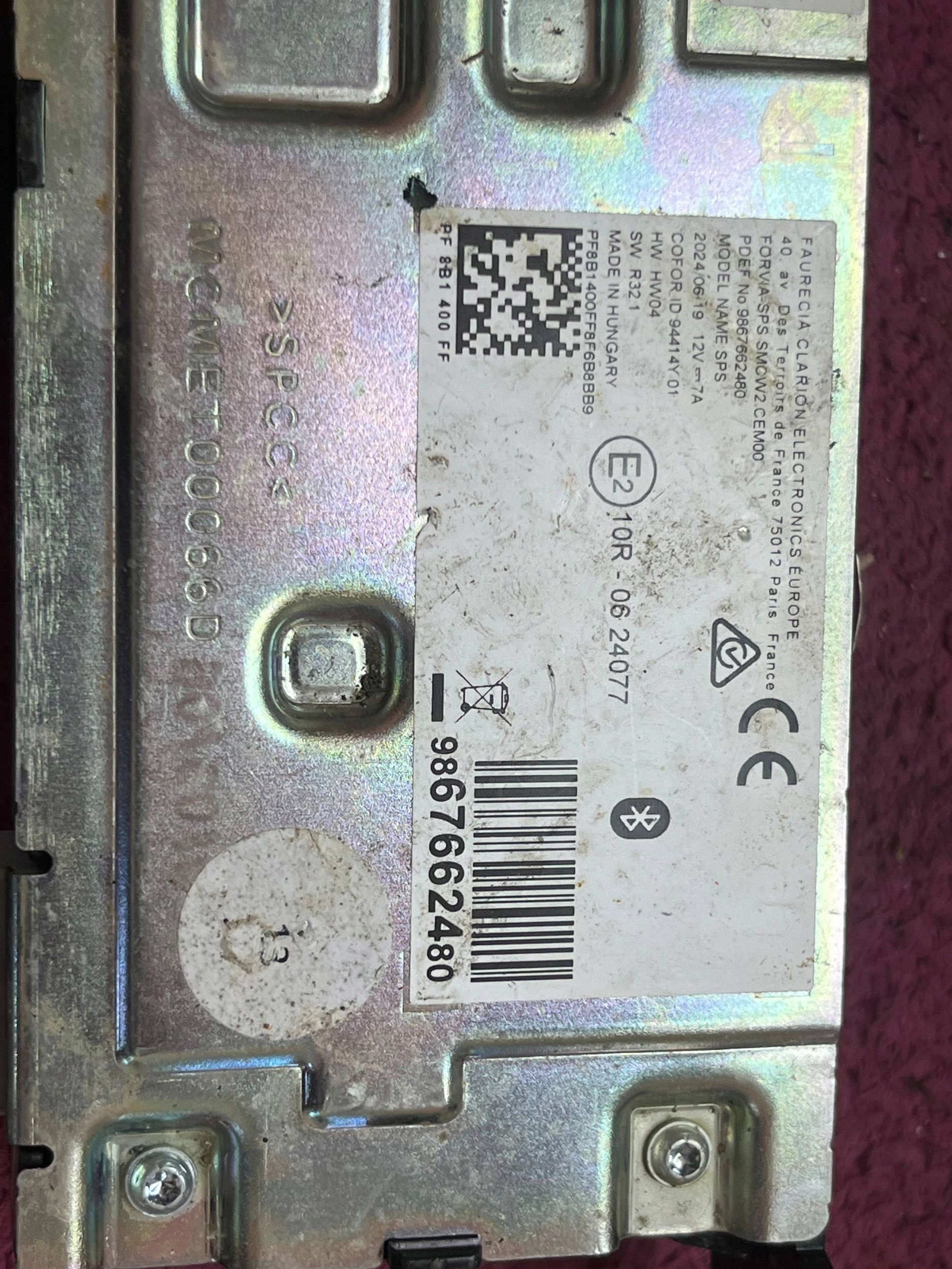 CITROEN C3 modul / Bedienteil Bluetooth 9867662480 !J