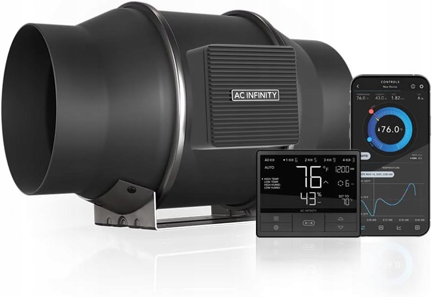 Kanálový Odsávací Ventilátor Ac Infinity T6 Tichý Wifi App